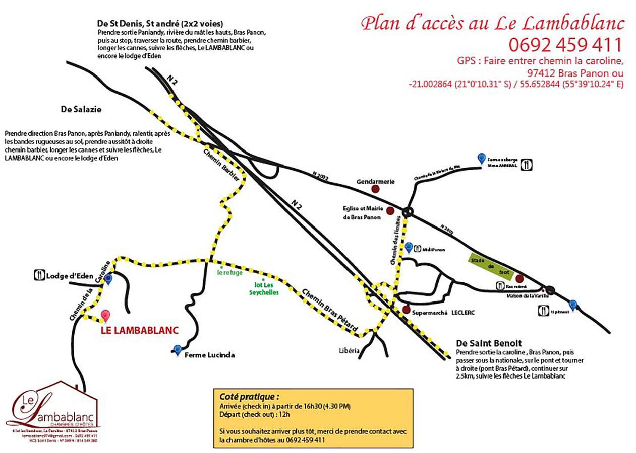 Bed and Breakfast Le Lambablanc Bras-Panon Exterior foto
